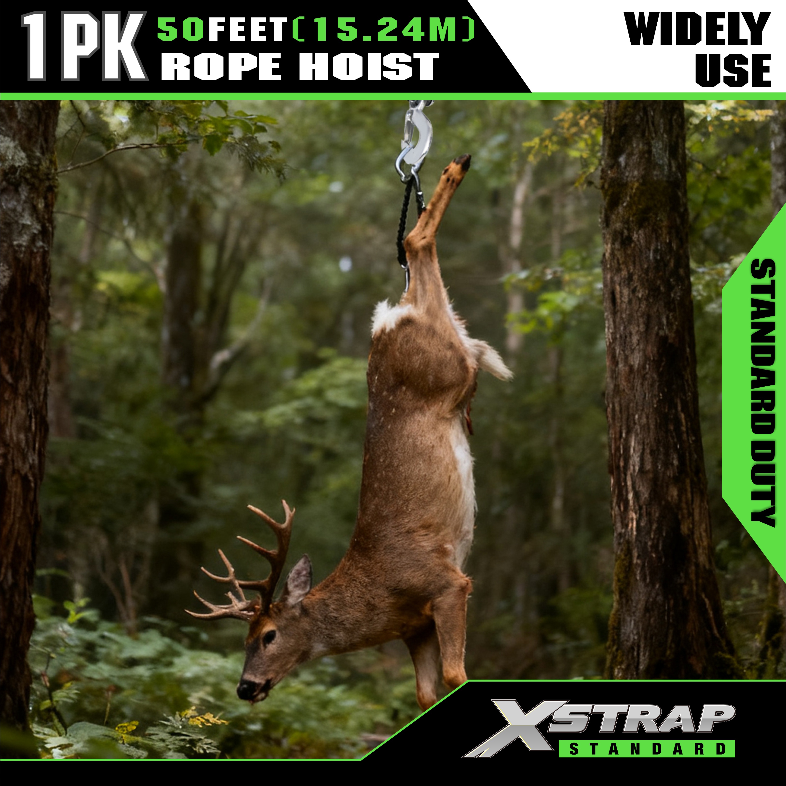 XSTRAP AHLT0003 সাদা দড়ি উত্তোলন পুলি সিস্টেম 1000LB ক্ষমতা