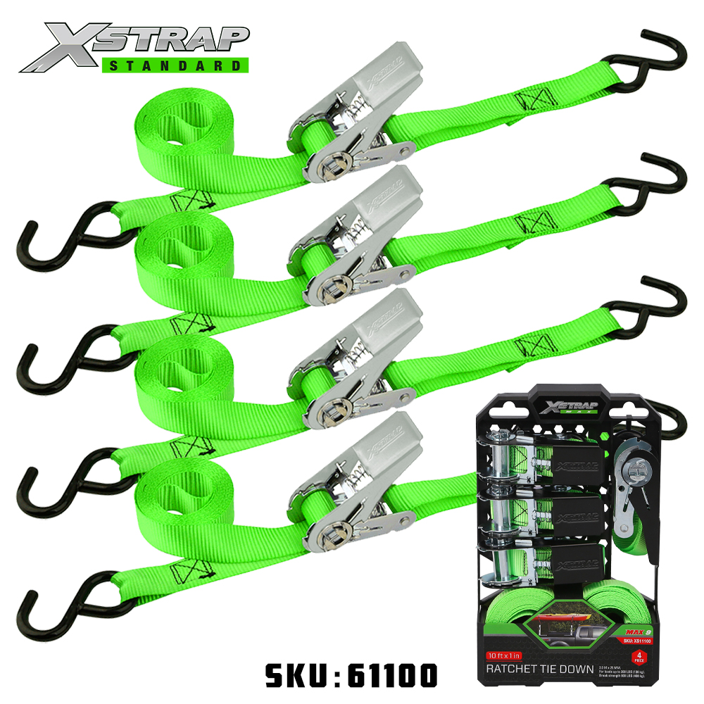 Xstrap 61100 1” x 15’ 4PK র্যাচেট টাই ডাউন 500lb SWL