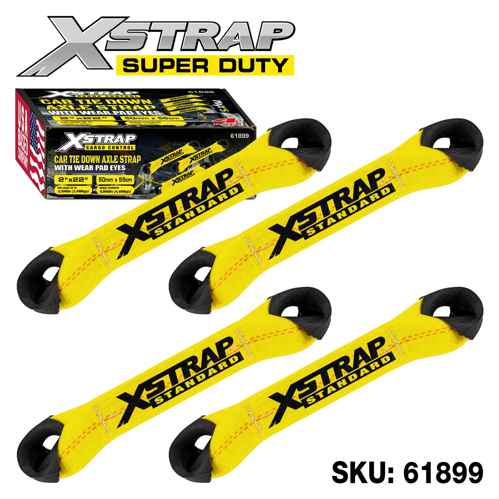 Xstrap 61899 4PK অ্যালেক্স স্ট্র্যাপ 3,300lb SWL