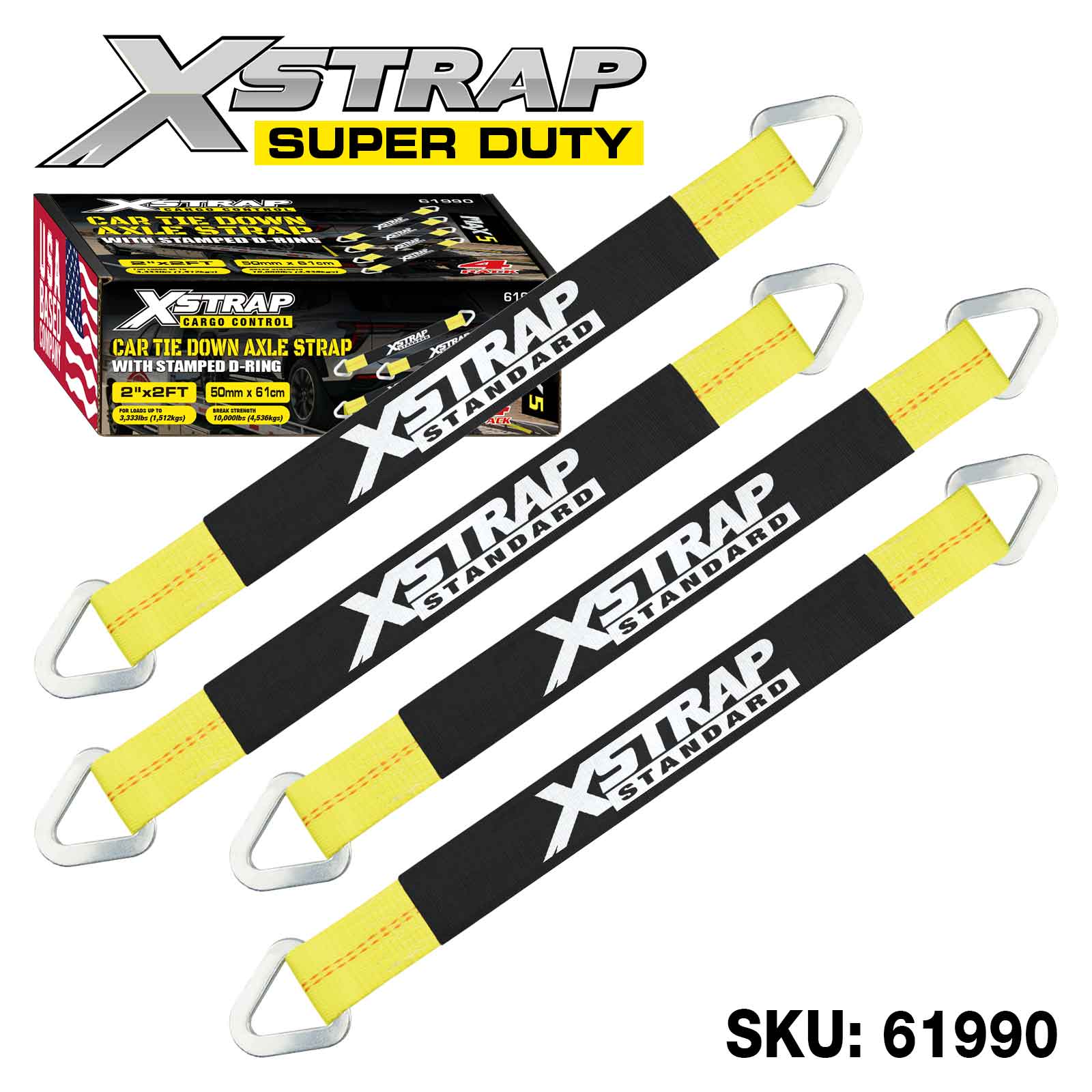 Xstrap 61990 4PK অ্যালেক্স স্ট্র্যাপ 3,300lb SWL